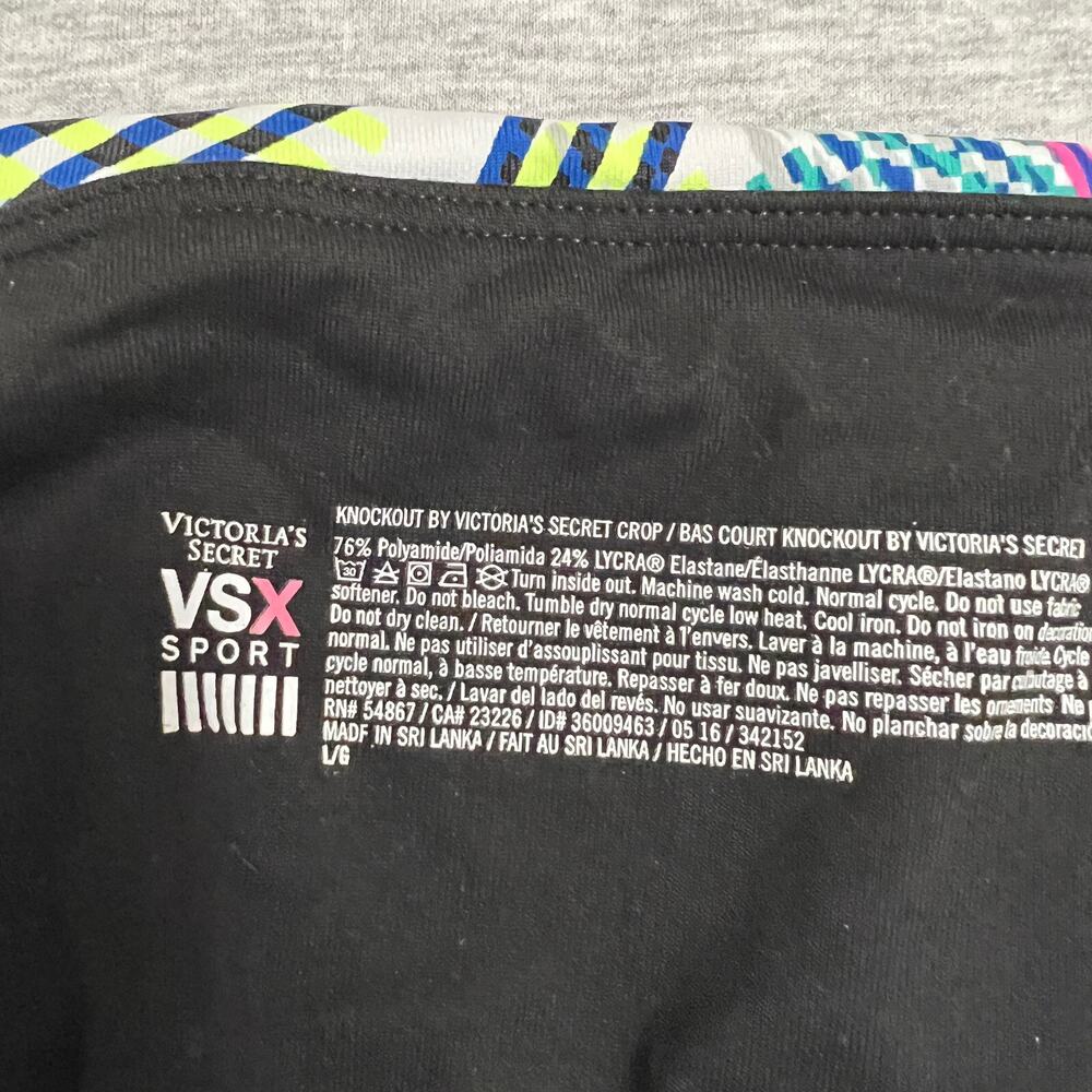 Victorias Secret Sport Crop Leggings Womens Large Barbiecore‎ Neon Y2K Tee Top - Picture 4 of 15